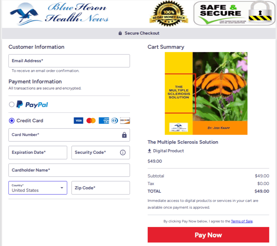 The Multiple Sclerosis Solution Checkout